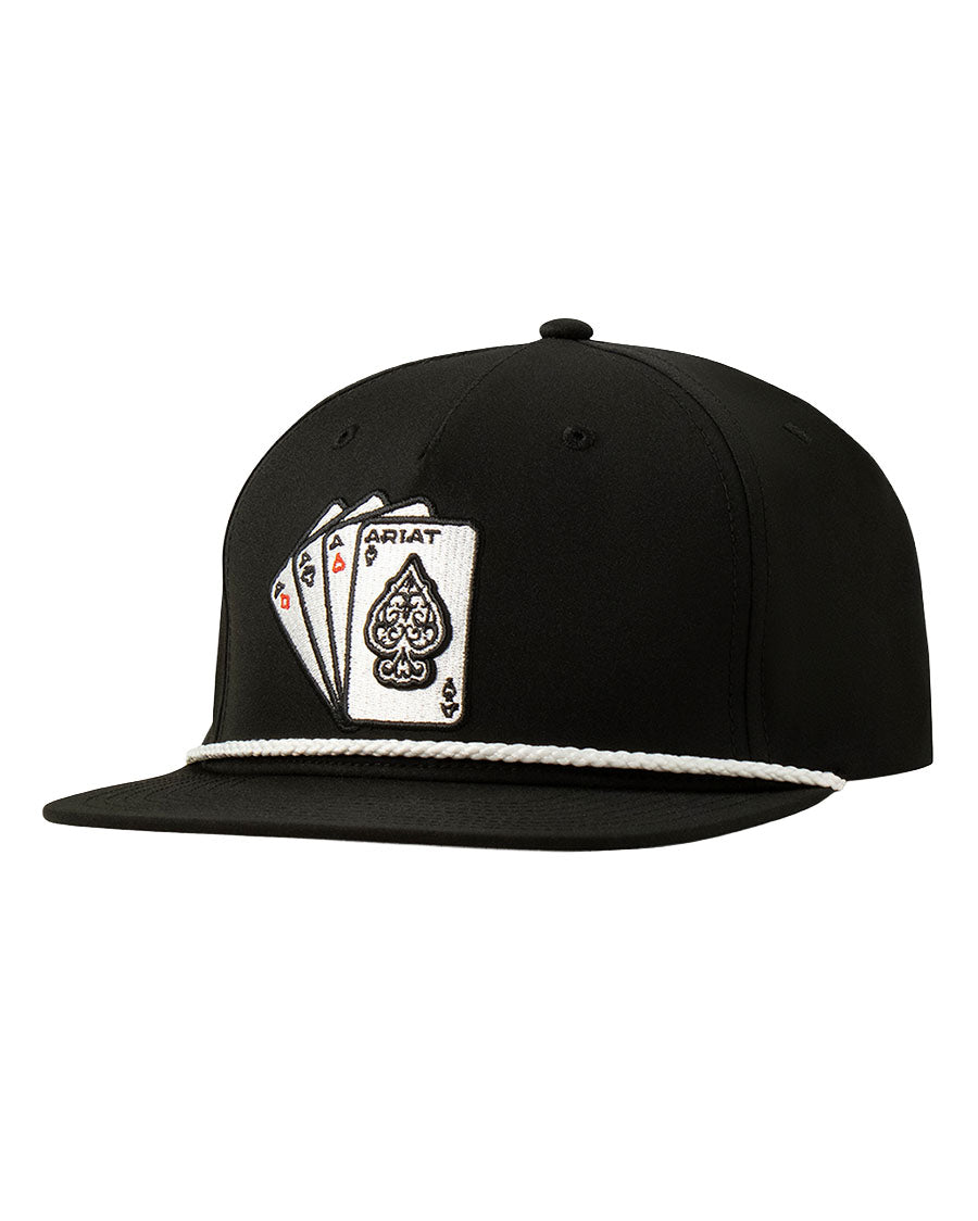 Embroidered Ace Playing Card Ball Cap by 3D from Skip’s Western Outfitters | MFW-A300086901-O/S-BLACK