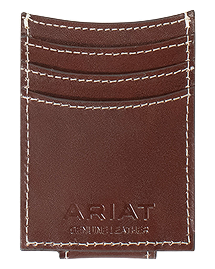 Men's Floral Embossed Money Clip Wallet - A3558302
