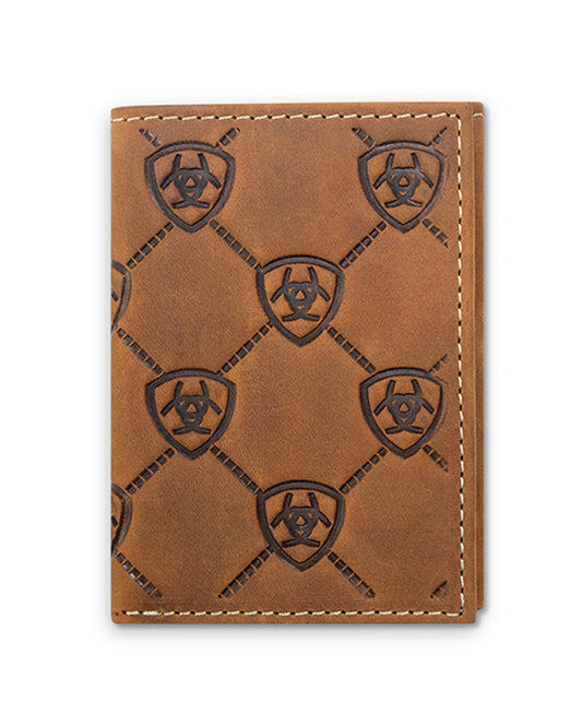 Ariat Embossed Trifold Wallet by Ariat Accessories from Skip’s Western Outfitters | MFW-A3565744-O/S-BROWN