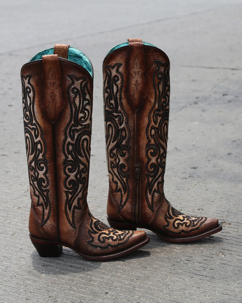 Women's Crackled Crystal Western Boots