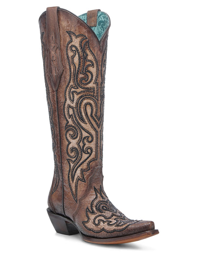 Corral A4773 Women's Handcrafted Snip Toe Cowgirl Boots in Brown at Skip's Western Outfitters