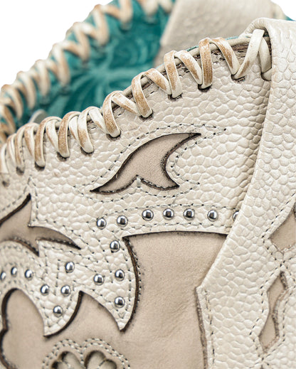 Women's Bone Horseshoe Overlay & Embroidery & Studs & Handwoven - A5069