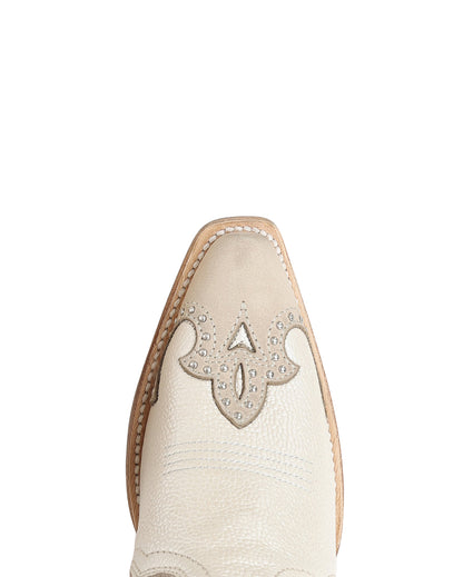 Women's Bone Horseshoe Overlay & Embroidery & Studs & Handwoven - A5069