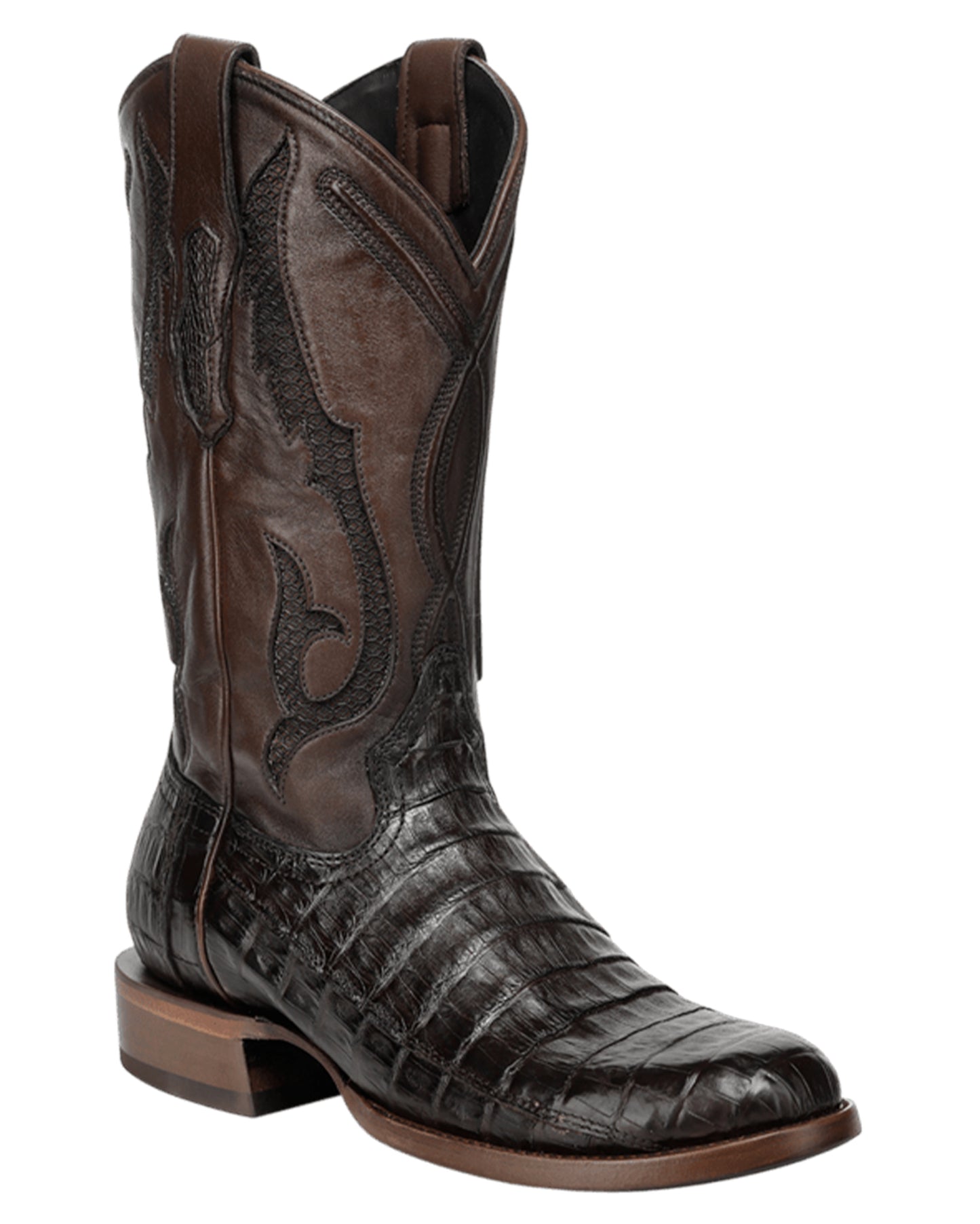 Men's Brown Caiman Inlay Round Toe Western Boots - A5101 by Corral from Skip’s Western Outfitters | COR-A5101-060-D
