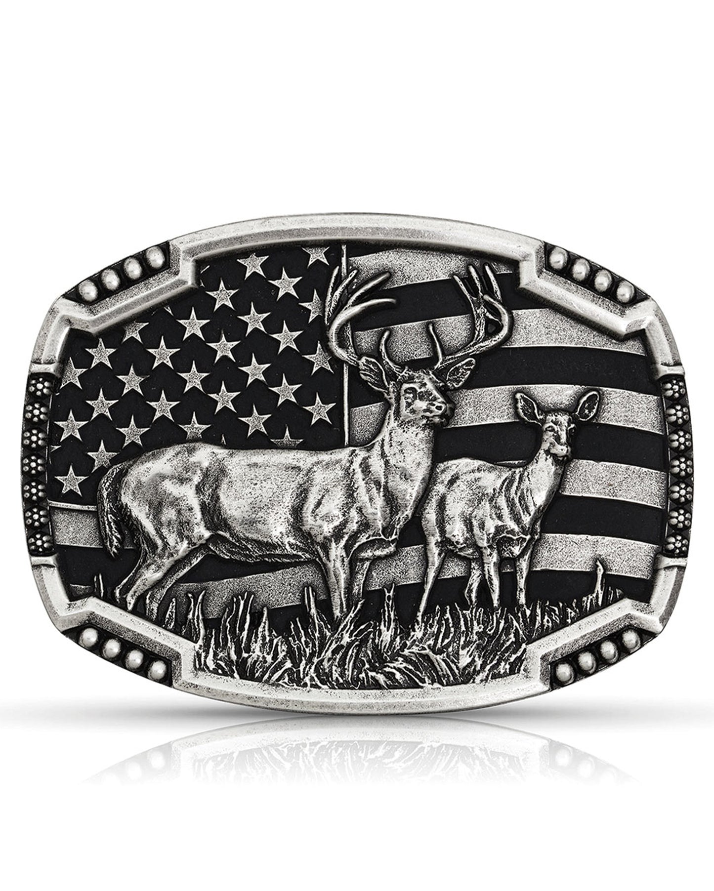 Deer Belt Buckle by Montana Silversmiths from Skip’s Western Outfitters | MON-A785S-O/S-REG