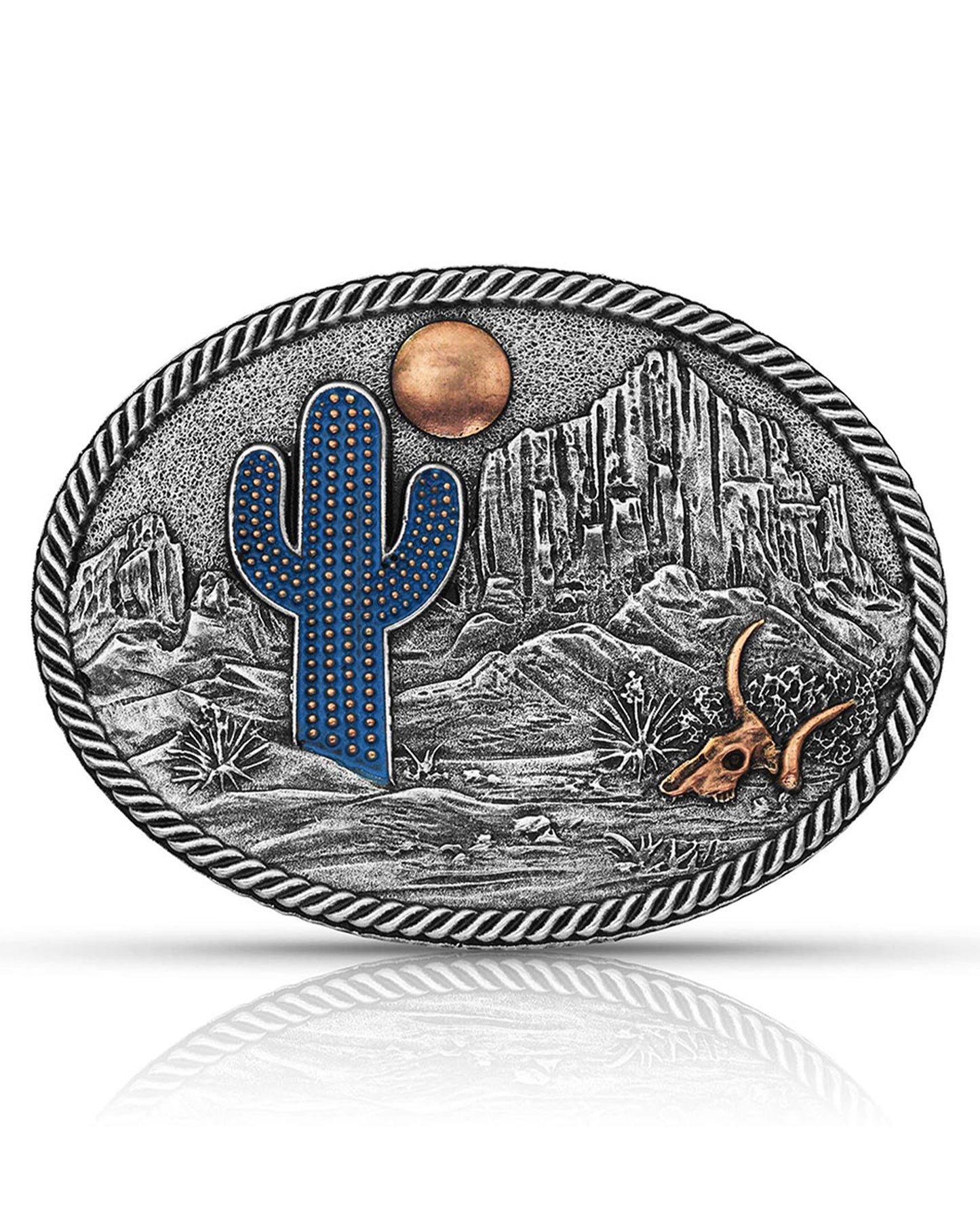 Desert Moon Cactus Belt Buckle by Montana Silversmiths from Skip’s Western Outfitters | MON-A825-O/S-REG