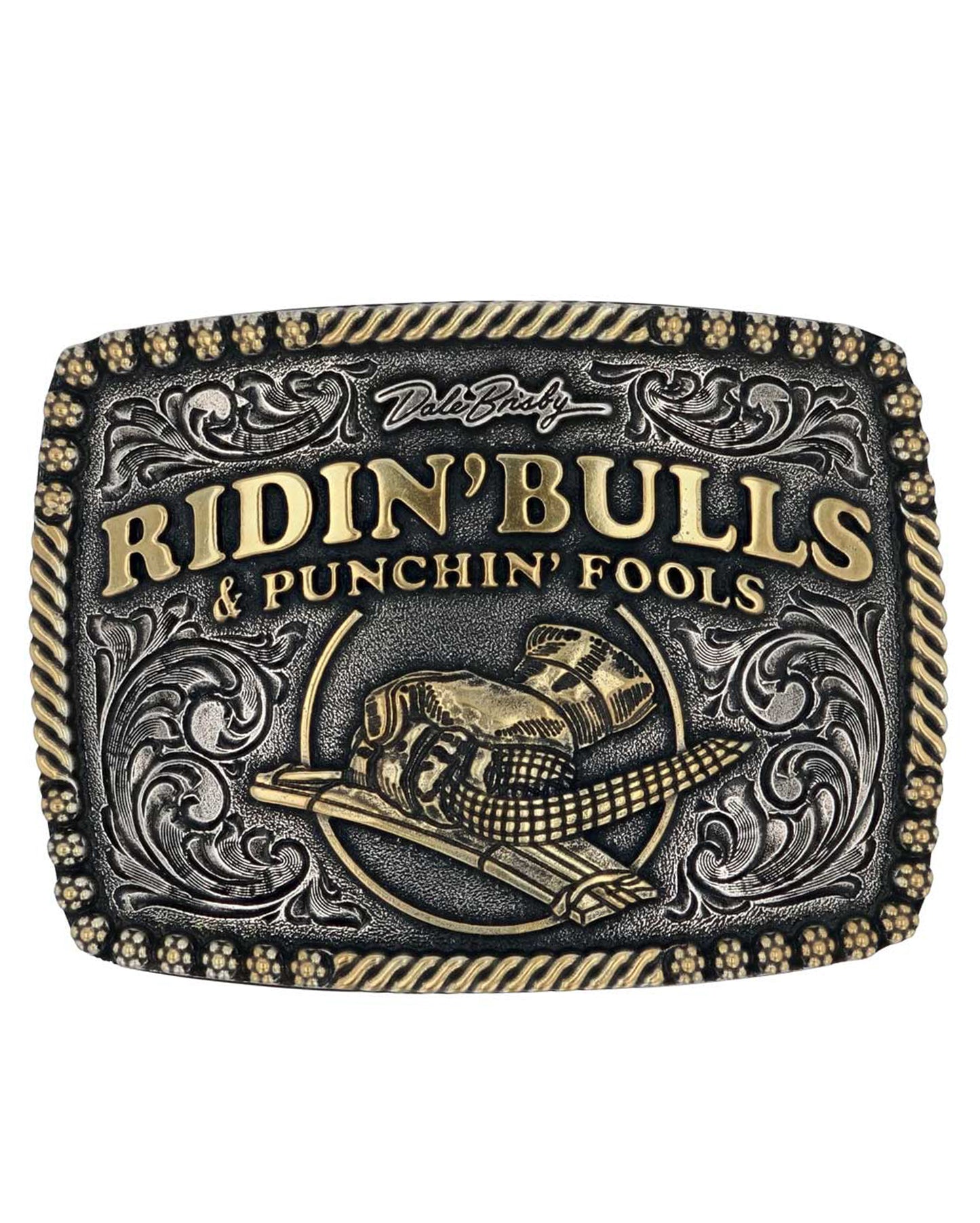 Dale Brisby Bulls & Fools Belt Buckle by Montana Silversmiths from Skip’s Western Outfitters | MON-A917DB-O/S-REG