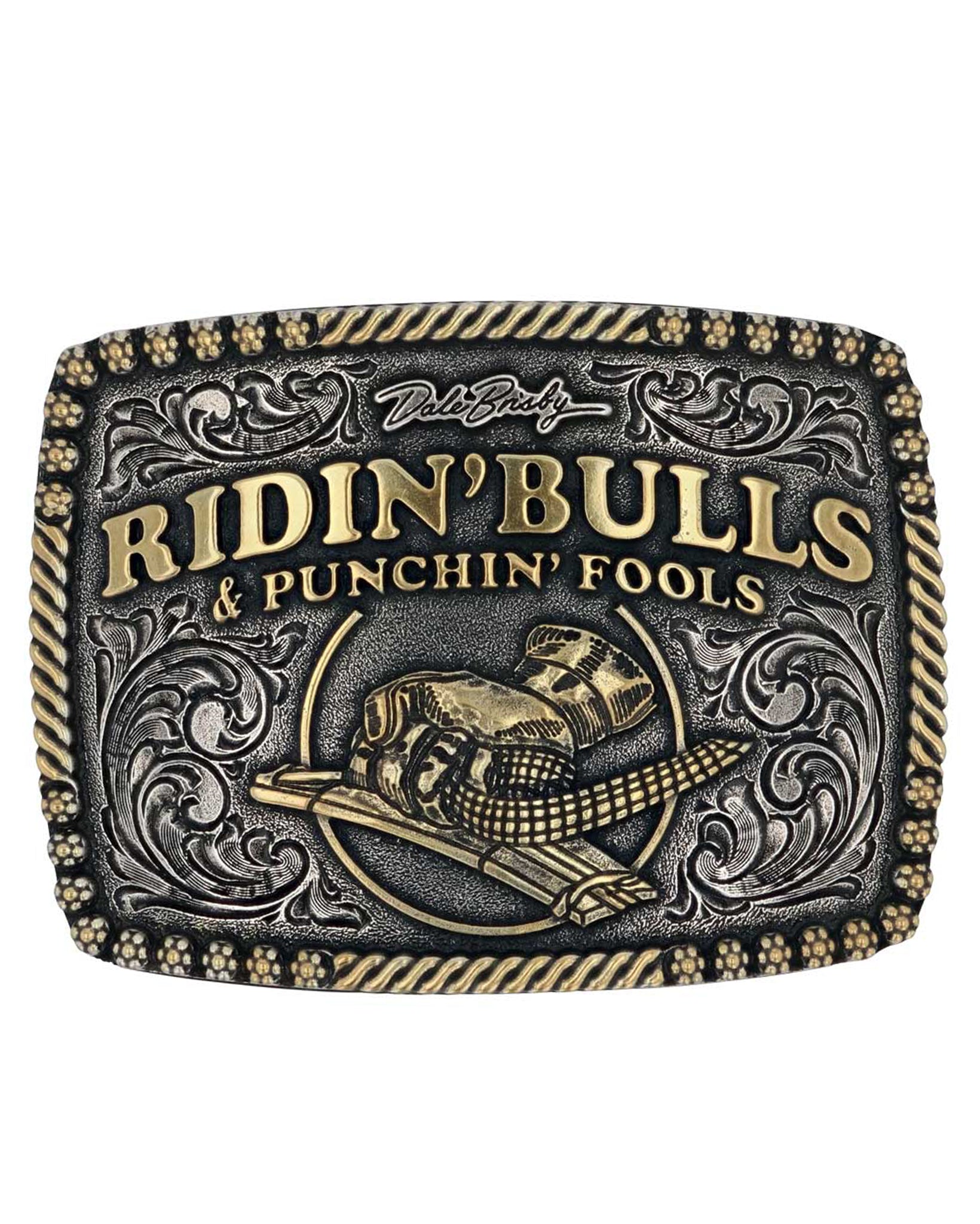 Dale Brisby Bulls & Fools Belt Buckle by Montana Silversmiths from Skip’s Western Outfitters | MON-A917DB-O/S-REG