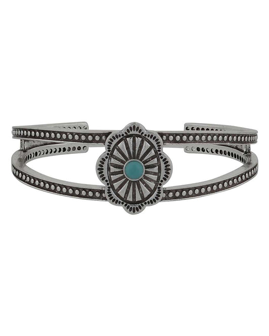 Solo Statement Concho Cuff Bracelet by Montana Silversmiths from Skip’s Western Outfitters | MON-ABC6073-O/S