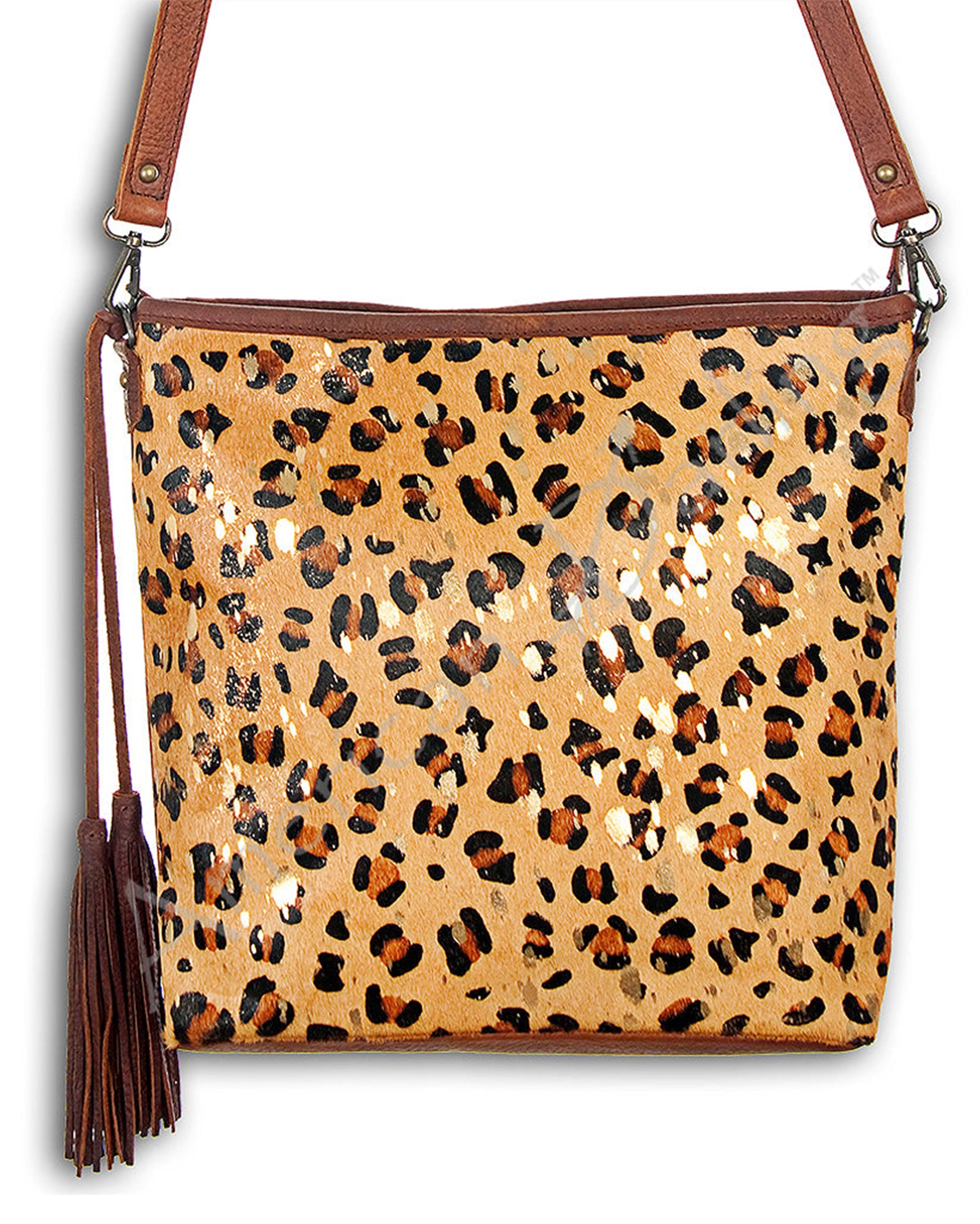 Cheetah Print Leather Crossbody Bag by American Darling from Skip’s Western Outfitters | AMD-ADBG102CHEGO-O/S