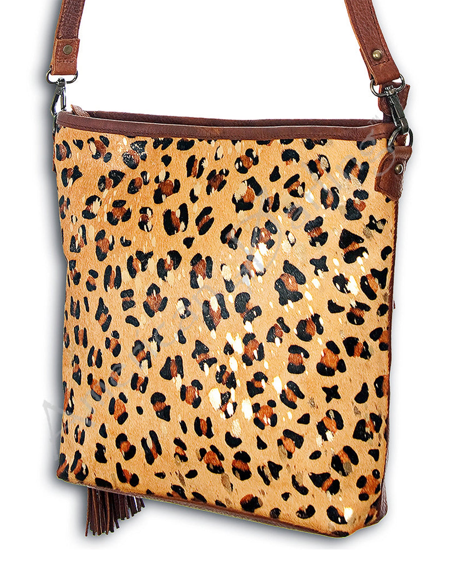 Cheetah Print Leather Crossbody Bag