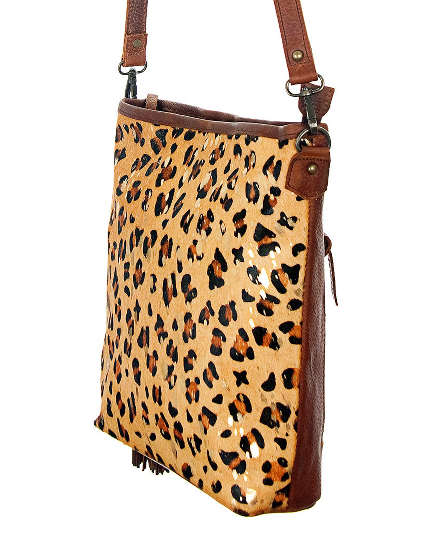 Cheetah Print Leather Crossbody Bag