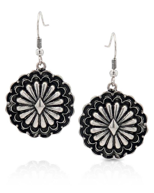 Full Bloom Concho Attitude Earrings by Montana Silversmiths from Skip’s Western Outfitters | MON-AER5406-O/S
