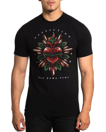 Men's Heart Avowed T-Shirt by Affliction from Skip’s Western Outfitters | AFL-A25395-M-BLACK