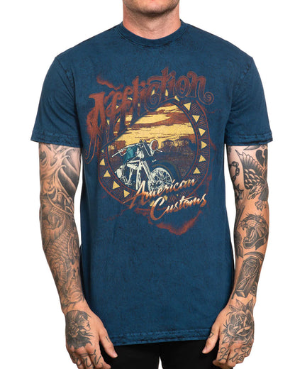 Men's Let's Ride Reversible T-Shirt by Affliction from Skip’s Western Outfitters | AFL-A25693-XS-NAVY/BLACK-LAVA-WASH-TINT