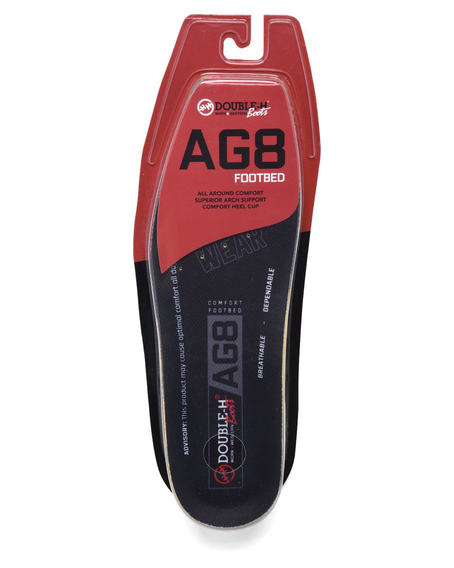 Men's Ag8 Dh Aeroglide Replacement Footbed - Ag8D by Double H from Skip’s Western Outfitters | DHB-AG8D-8-BLACK