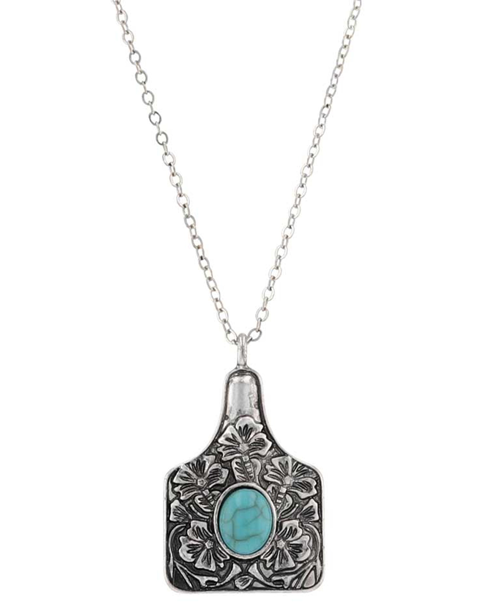 Floral Cowtag Attitude Necklace - Anc5929 by Montana Silversmiths from Skip’s Western Outfitters | MON-ANC5929-O/S