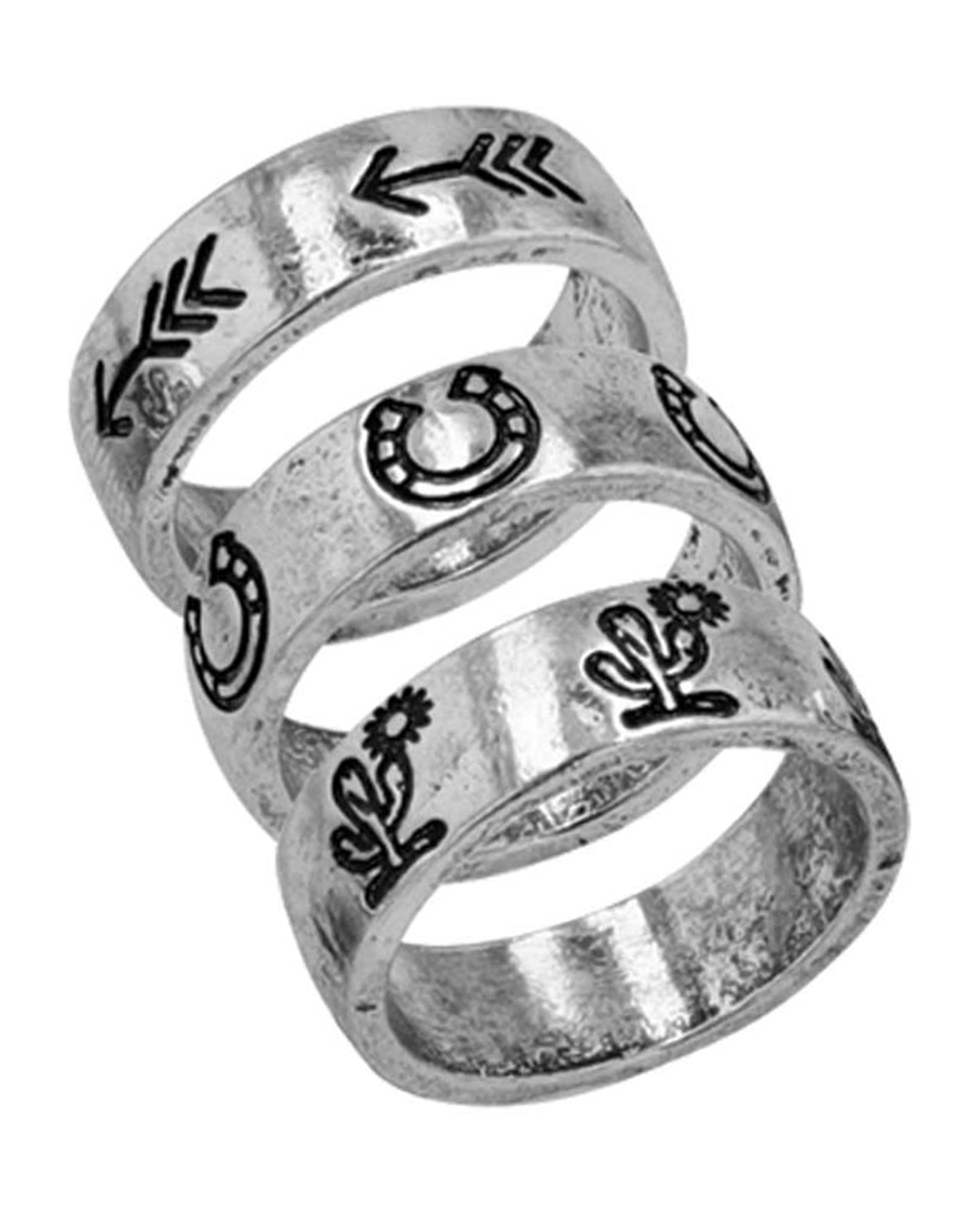 Perfectly Western Stacked Rings by Montana Silversmiths from Skip’s Western Outfitters | MON-arg5573-O/S