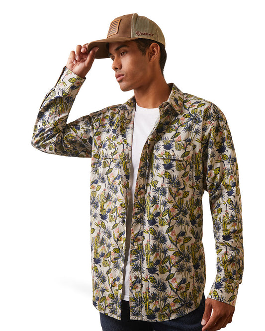 Men's Hadkins Retro Fit Shirt by Ariat from Skip’s Western Outfitters | ARI-10043893-S-OysterGray