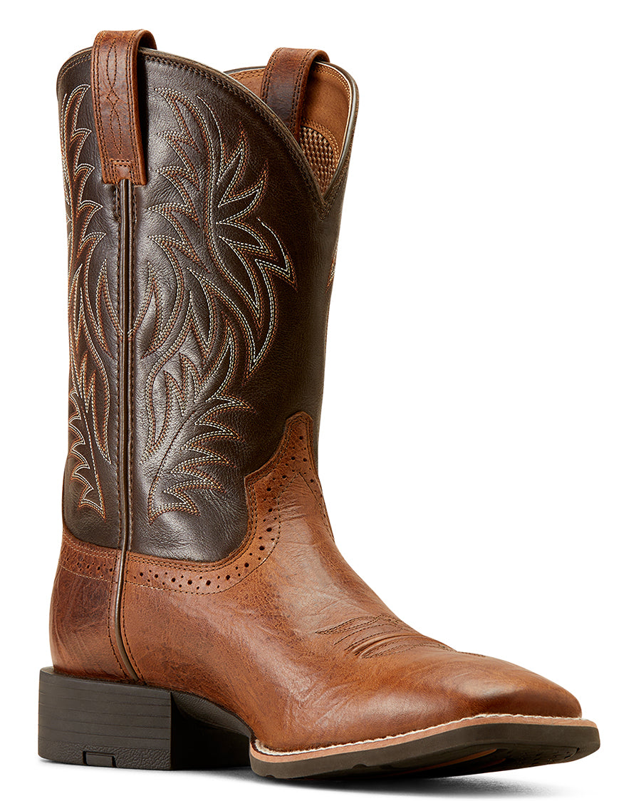 Men's Sport Wide Square Toe Cowboy Western Boots by Ariat from Skip’s Western Outfitters | ARI-10035996-060-D
