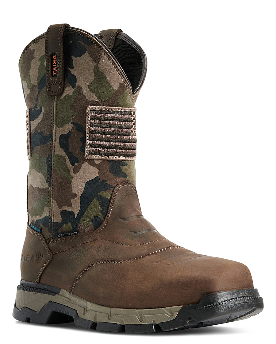 Men's Rebar Flex Patriot Waterproof Composite Toe Work Boots by Ariat from Skip’s Western Outfitters | ARI-10029518-070-D