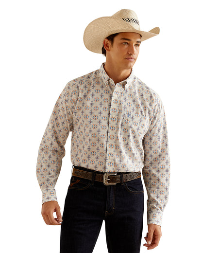 Men's Wrinkle Free Remington Classic Fit Shirt by Ariat from Skip’s Western Outfitters | ARI-10048366-XS-OATMEAL
