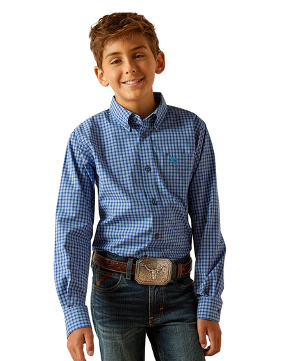 Kids' Pro Series Perrin Classic Fit Shirt by Ariat from Skip’s Western Outfitters | ARI-10048654-XS-BLUE