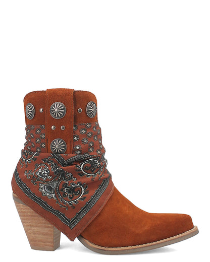 Dingo Women's Bandida Western Boots in Brown with Medium Square Toe at Skip's Western Outfitters | DI184-BROWN
