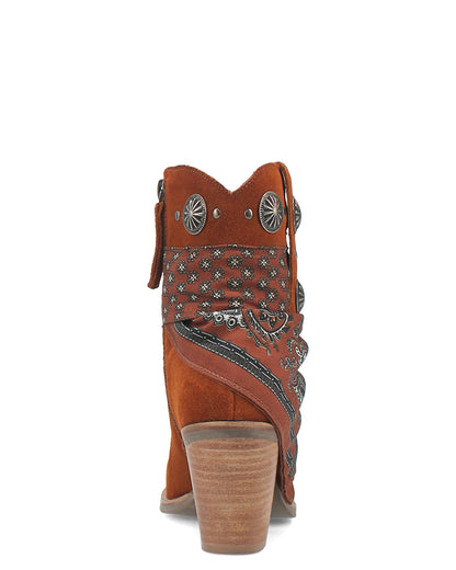 Dingo Women's Bandida Western Boots in Brown with Medium Square Toe at Skip's Western Outfitters | DI184-BROWN