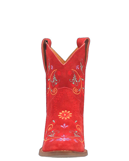 Dingo Women's Sugar Bug Western Booties in Red with Medium Square Toe at Skip's Western Outfitters | DI179-RED