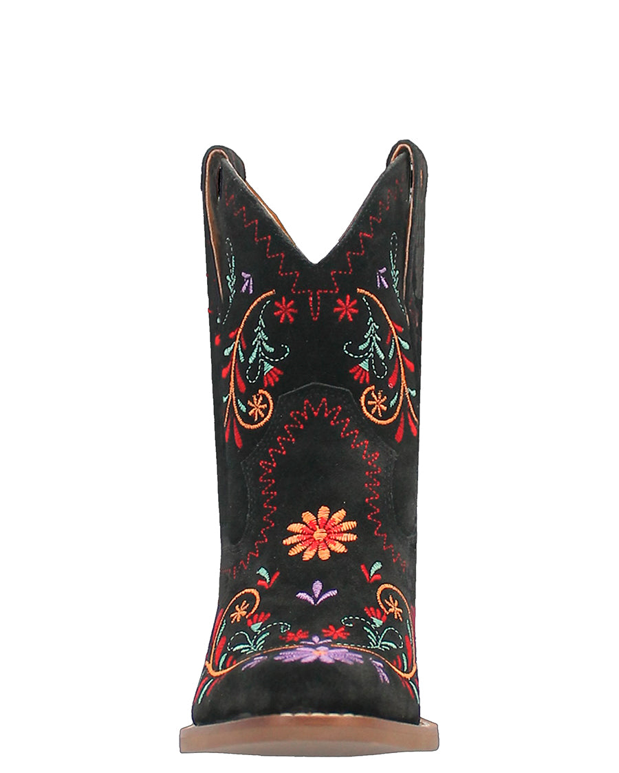 Dingo Women's Sugar Bug Western Booties in Black with Round Toe at Skip's Western Outfitters | DI179-BLACK