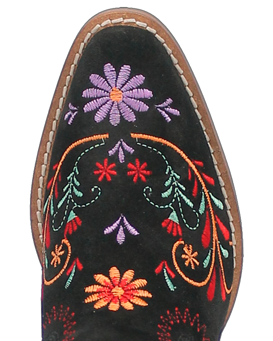 Dingo Women's Sugar Bug Western Booties in Black with Round Toe at Skip's Western Outfitters | DI179-BLACK