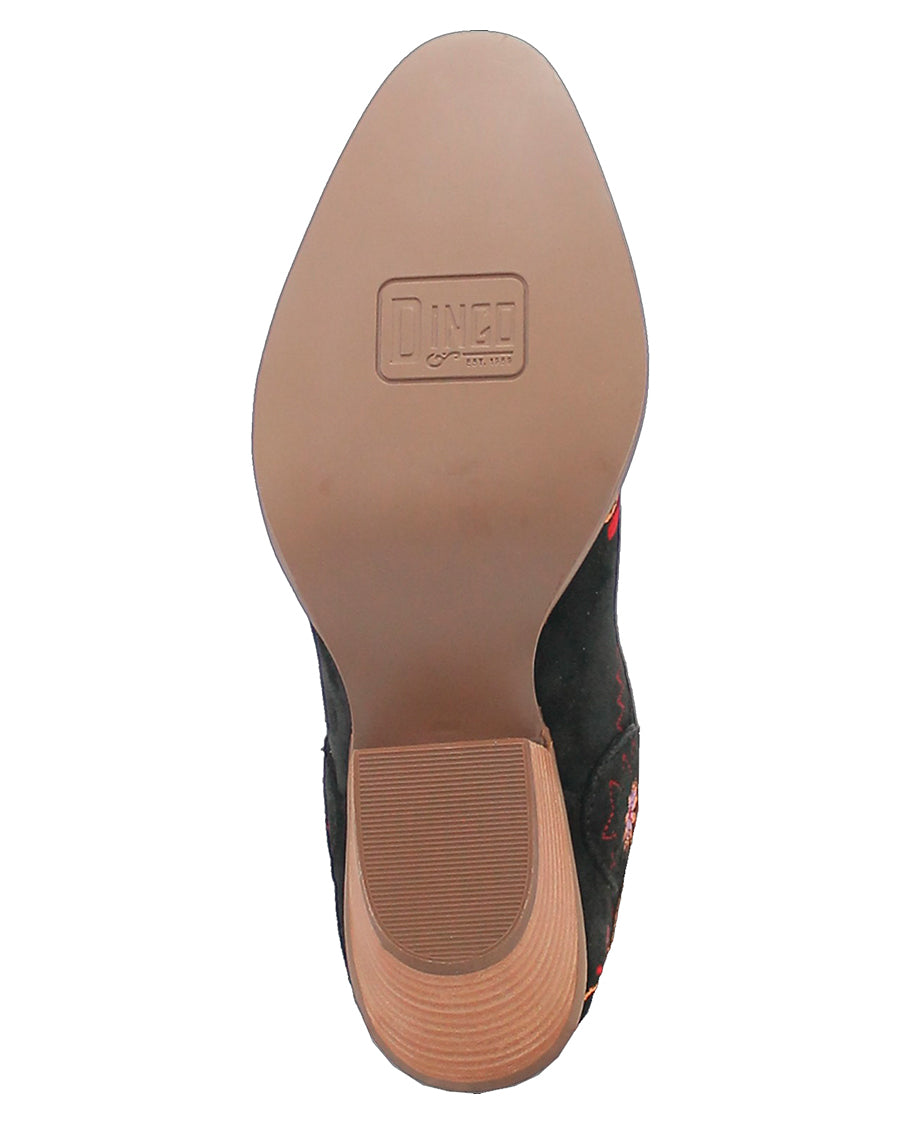 Dingo Women's Sugar Bug Western Booties in Black with Round Toe at Skip's Western Outfitters | DI179-BLACK