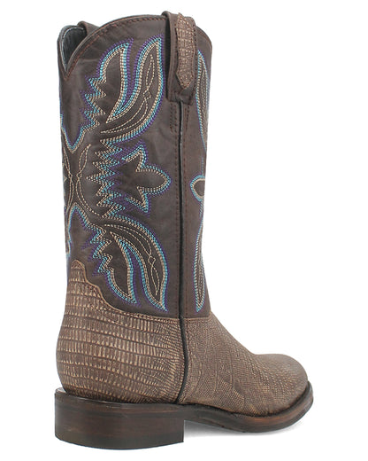 Dingo Men's Saw Buck Lizard Print Western Boots in Cement with Round Toe at Skip's Western Outfitters | DI140-CEMENT