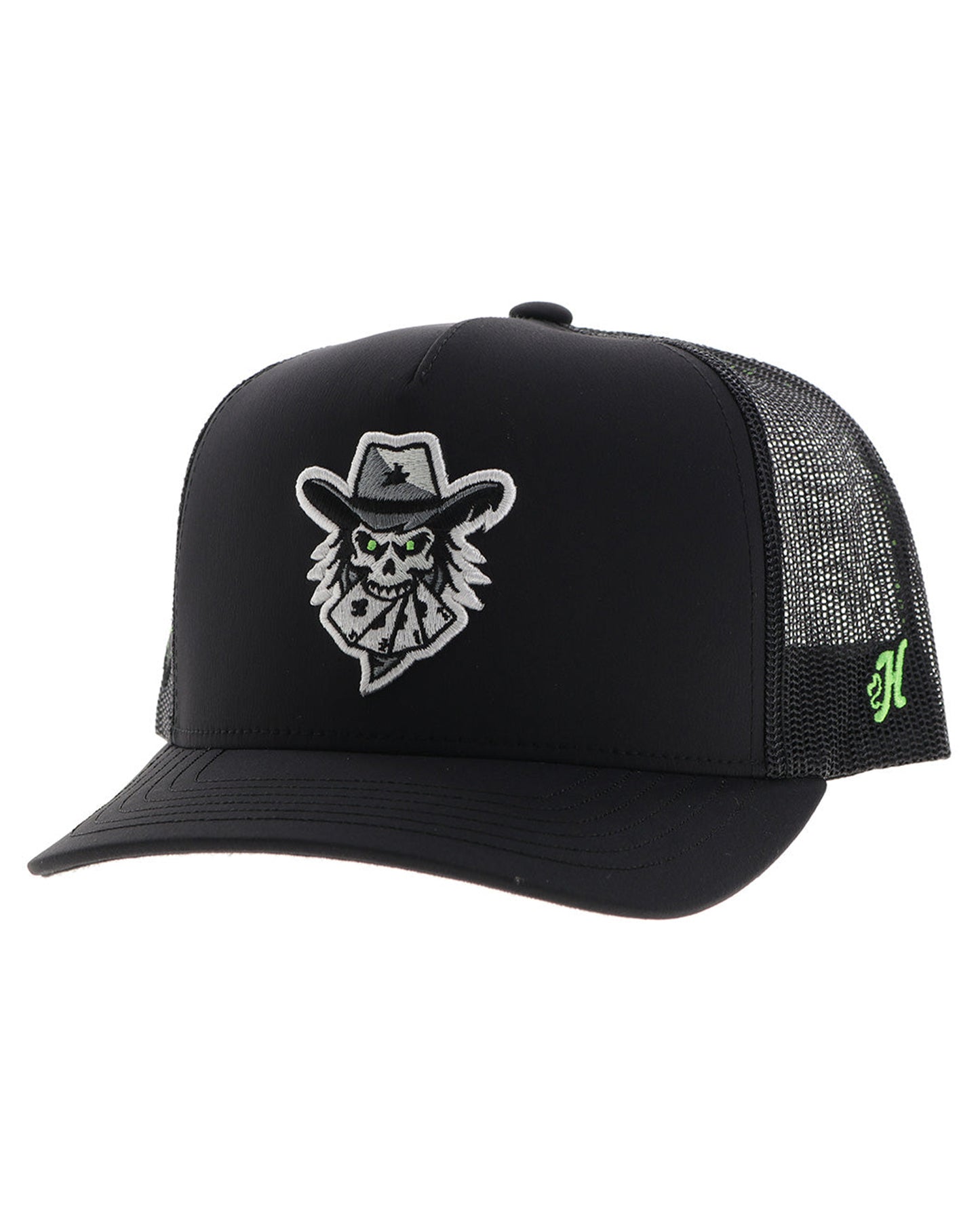 Austin Gamblers Black 5-Panel Trucker With Black / White Gambler Logo - Ag001T-Bk