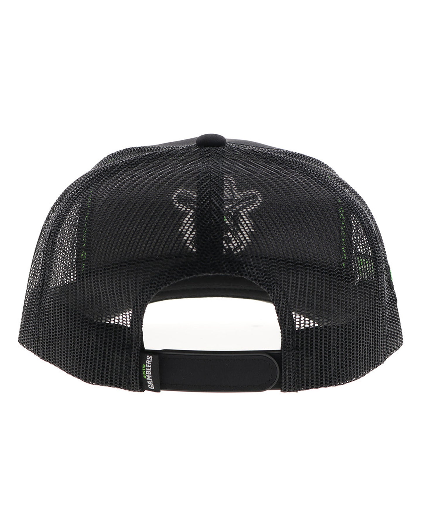 Austin Gamblers Black 5-Panel Trucker With Black / White Gambler Logo - Ag001T-Bk
