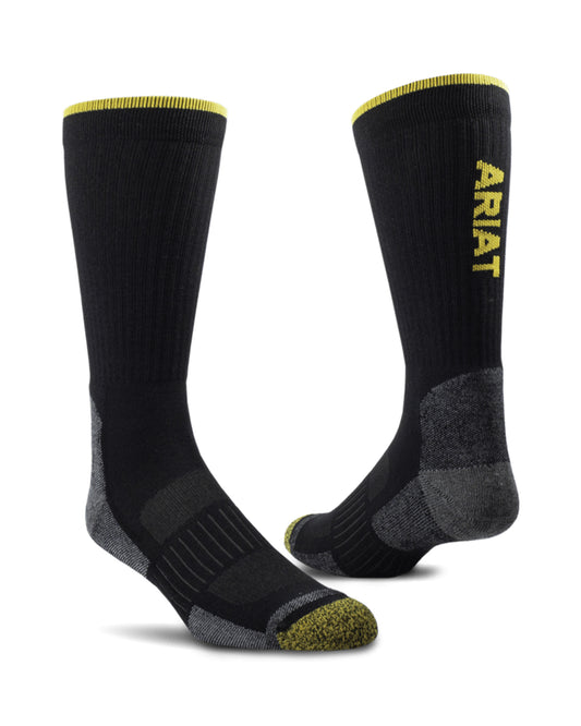 Ariat Tek High Performance Crew 2-Pair Pack Of Socks - Ar2777-002 by NESTERHOSIERY from Skip’s Western Outfitters | NES-AR2777-002-M