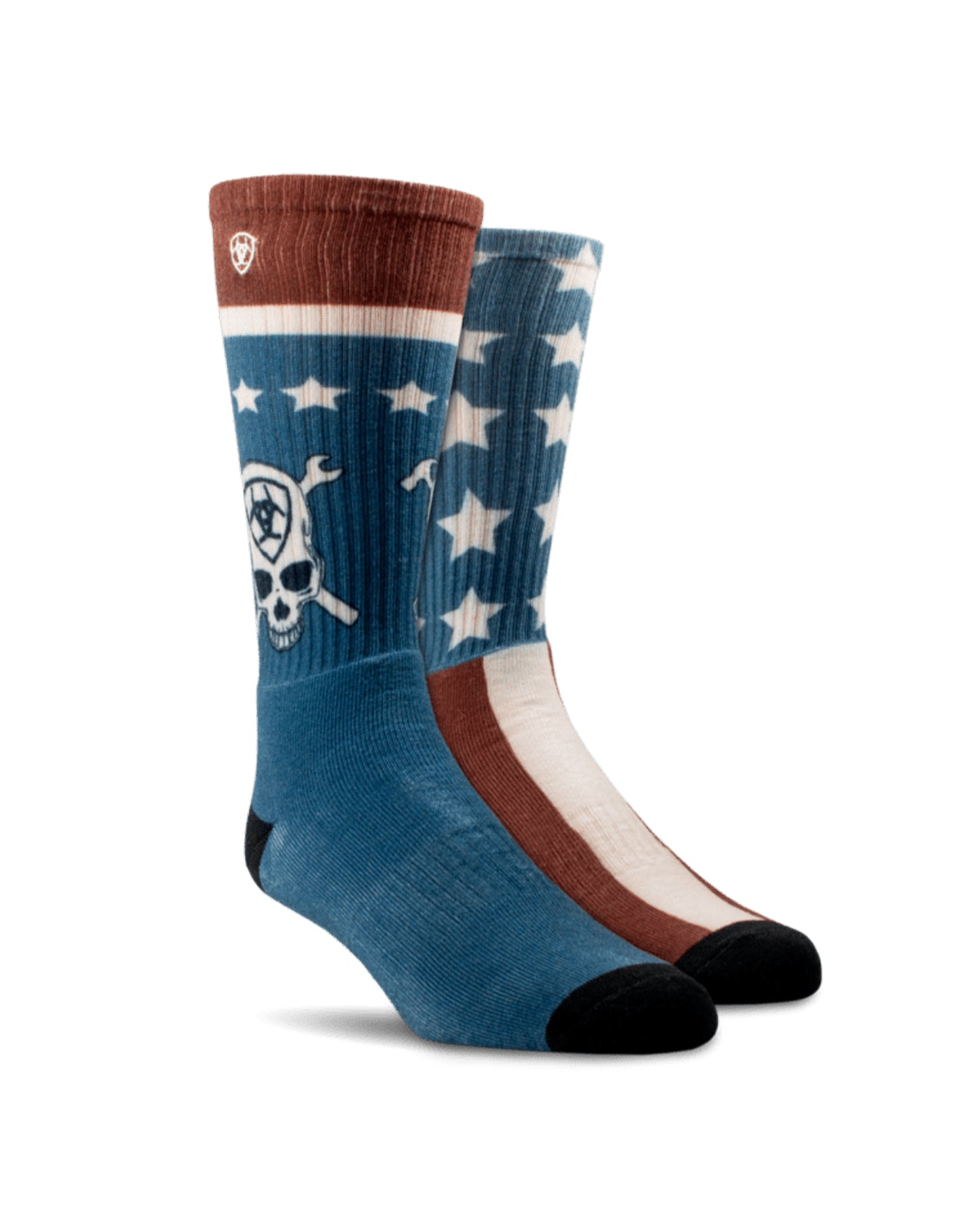 Stars And Stripes Graphic Crew 2-Pair Pack Of Socks - Ar3957-981 by NESTERHOSIERY from Skip’s Western Outfitters | NES-AR3957-981-M