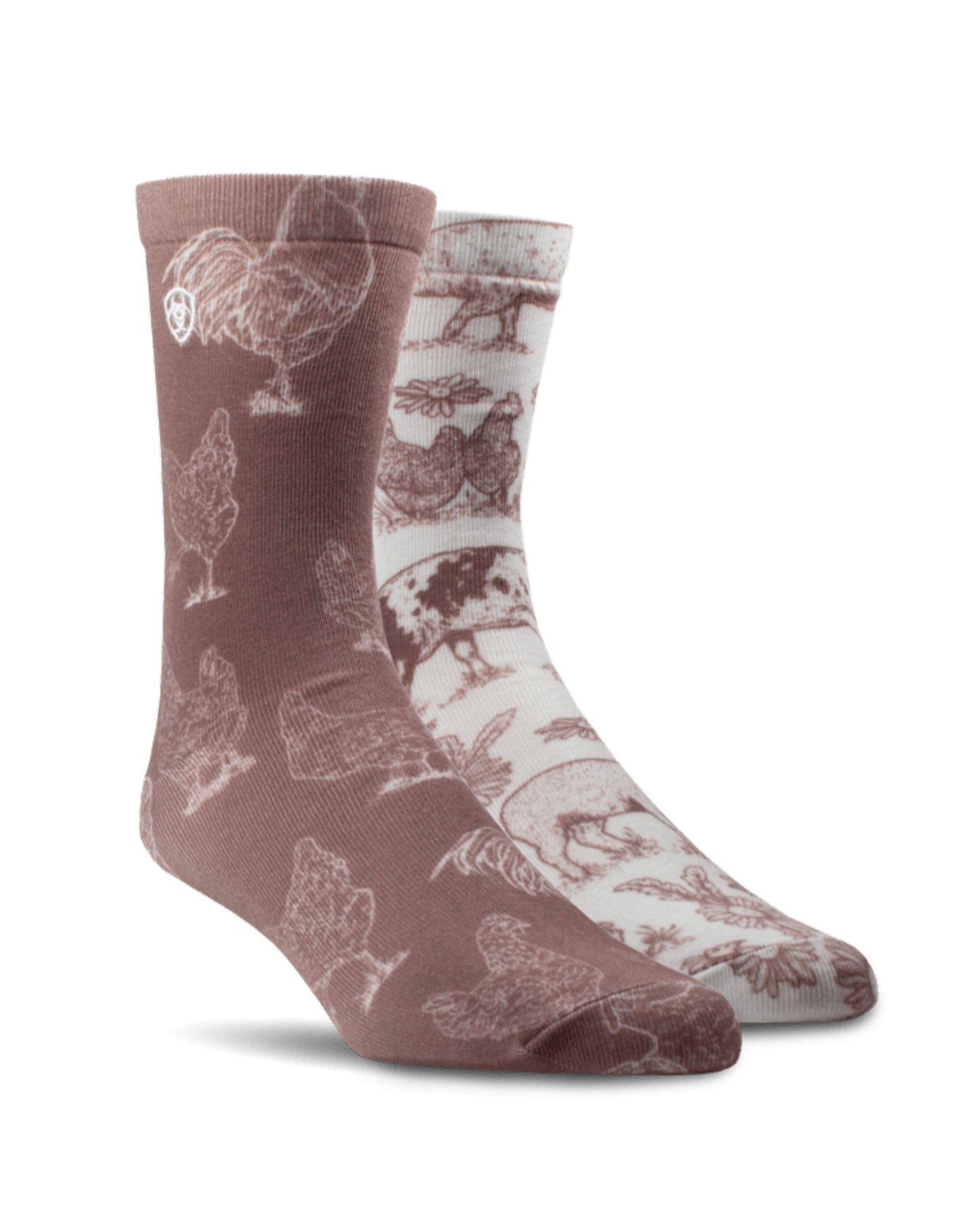 Barnyard Friends Crew 2-Pair Pack Of Socks - Ar4298-981 by NESTERHOSIERY from Skip’s Western Outfitters | NES-AR4298-981-M