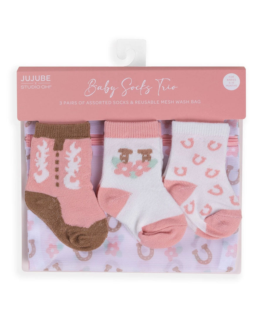 Bloomin' Boot Baby Socks Trio - Jf32025Bbt