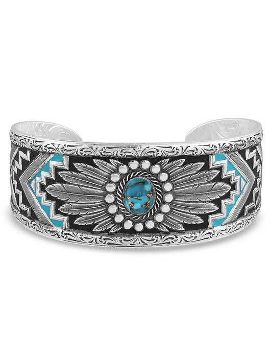 Blue Spring Turquoise Cuff Bracelet by Montana Silversmiths from Skip’s Western Outfitters | MON-BC5230-O/S-REG