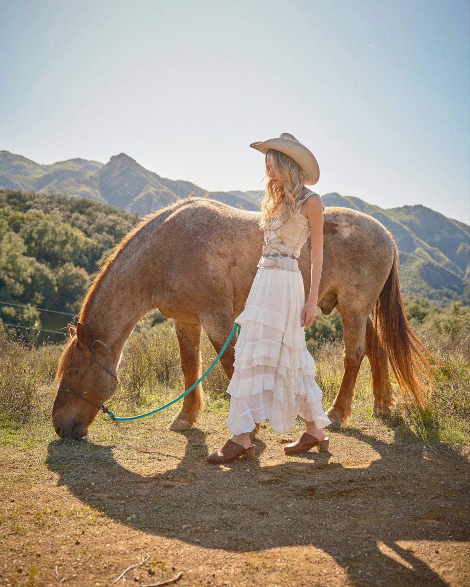 Women's Crinkle Smocked Waist Maxi Skirt by Blue B from Skip's Western Outfitters