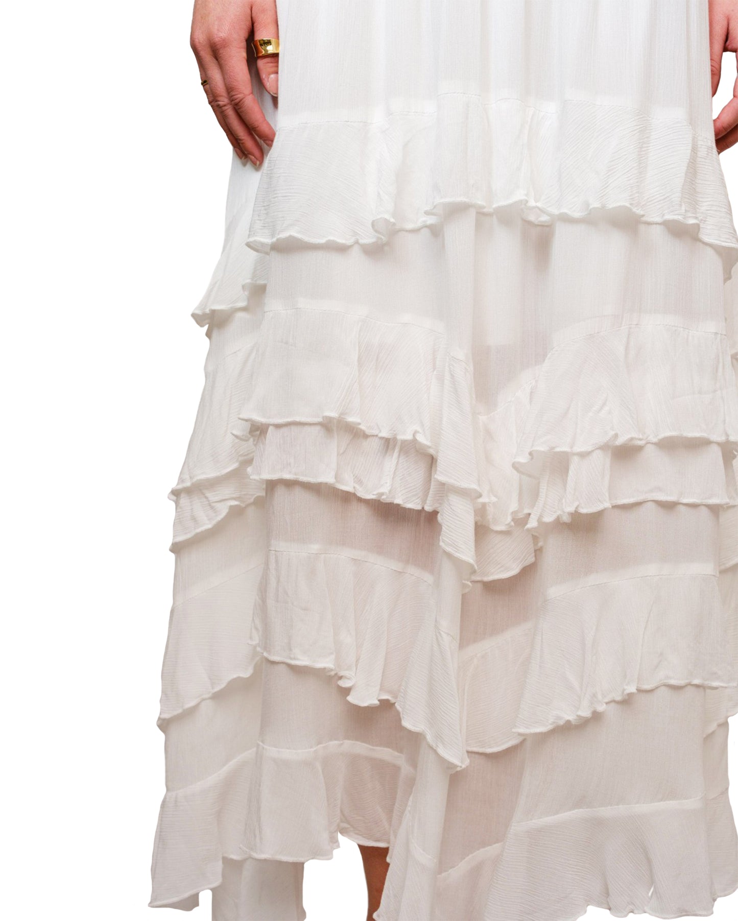 Women's Crinkle Smocked Waist Maxi Skirt by Blue B from Skip's Western Outfitters