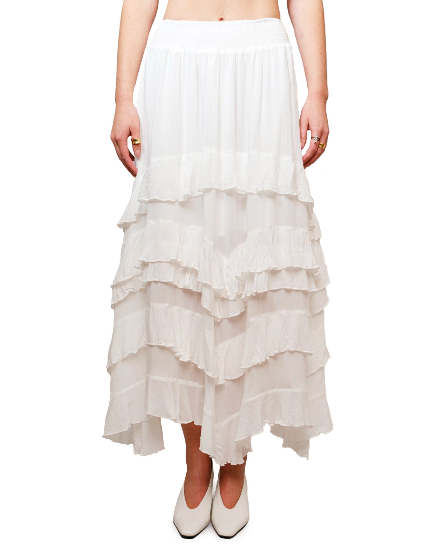 Women's Crinkle Smocked Waist Maxi Skirt by Blue B from Skip's Western Outfitters