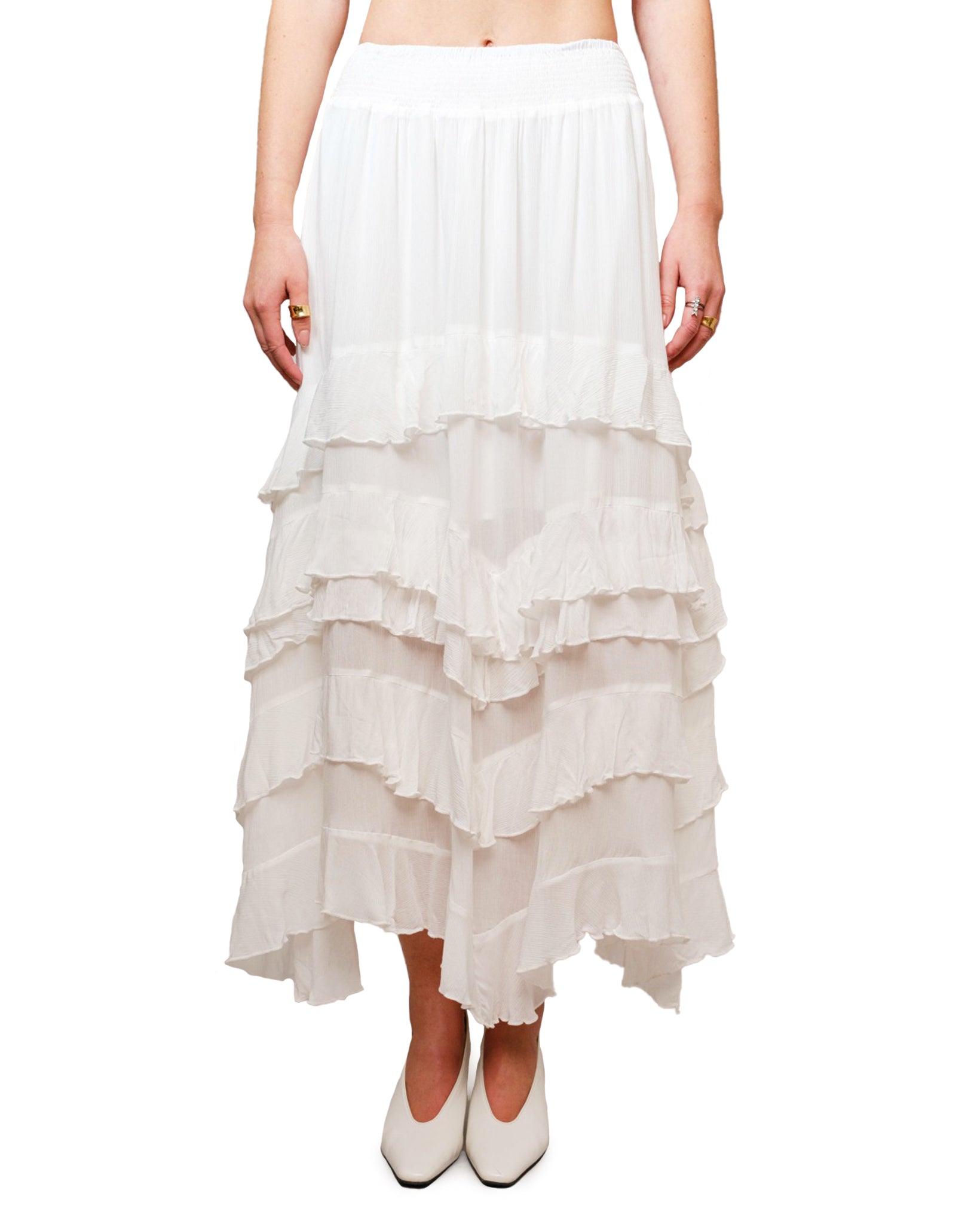 Women's Crinkle Smocked Waist Maxi Skirt by Blue B from Skip's Western Outfitters