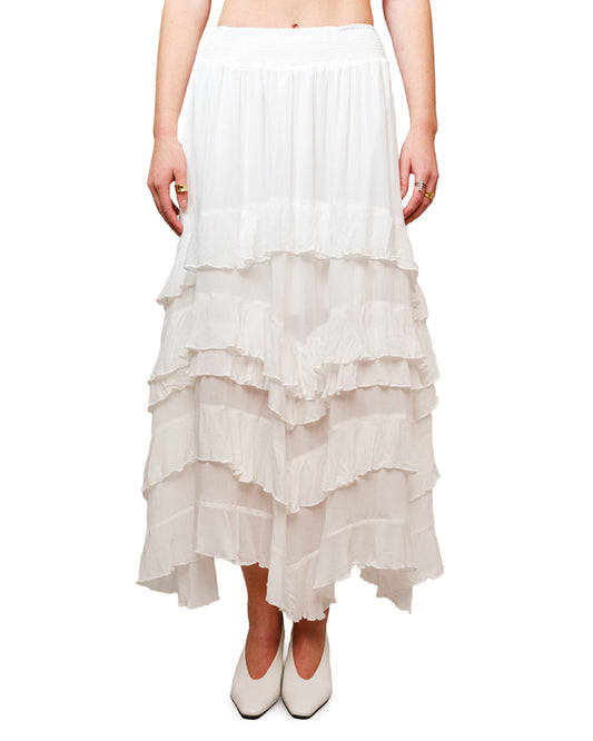 Women's Crinkle Smocked Waist Maxi Skirt by Blue B from Skip's Western Outfitters