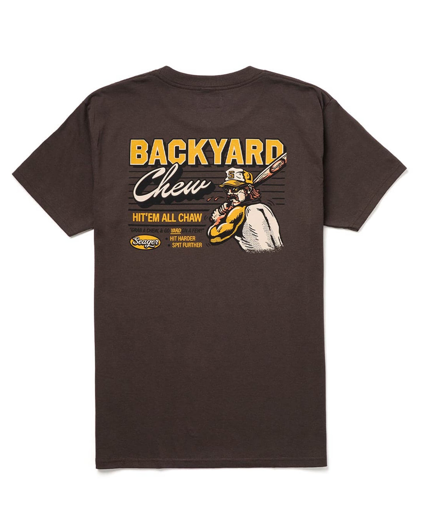 Men's Backyard Chew Tee by Seager from Skip’s Western Outfitters | SEA-MTSU25BKCHEWBRN-S-BROWN