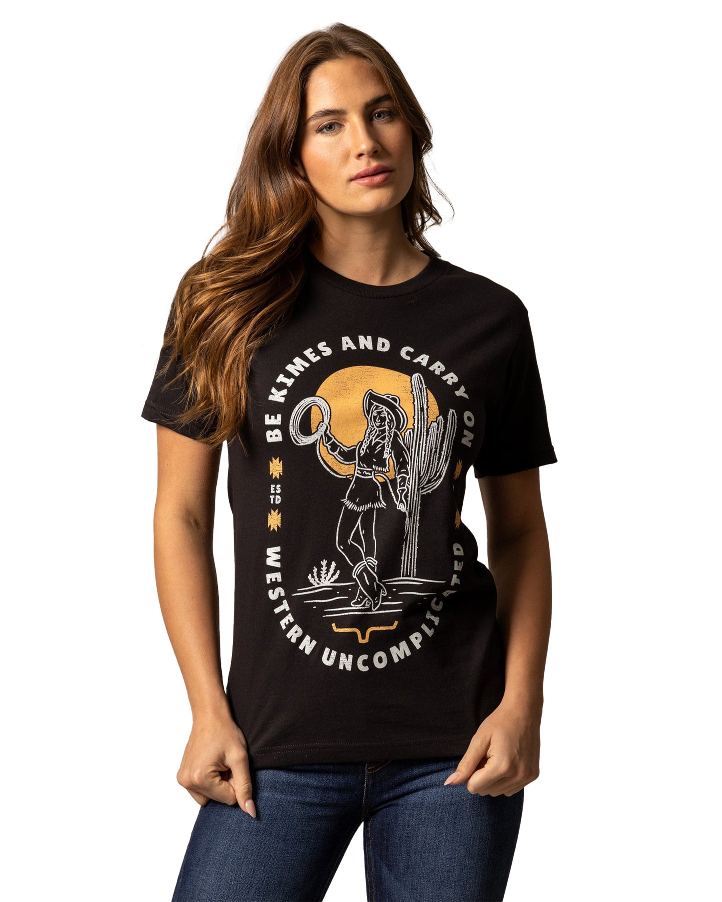 Kimes Ranch Women's Be Kimes Shirt in Black at Skip's Western Outfitters