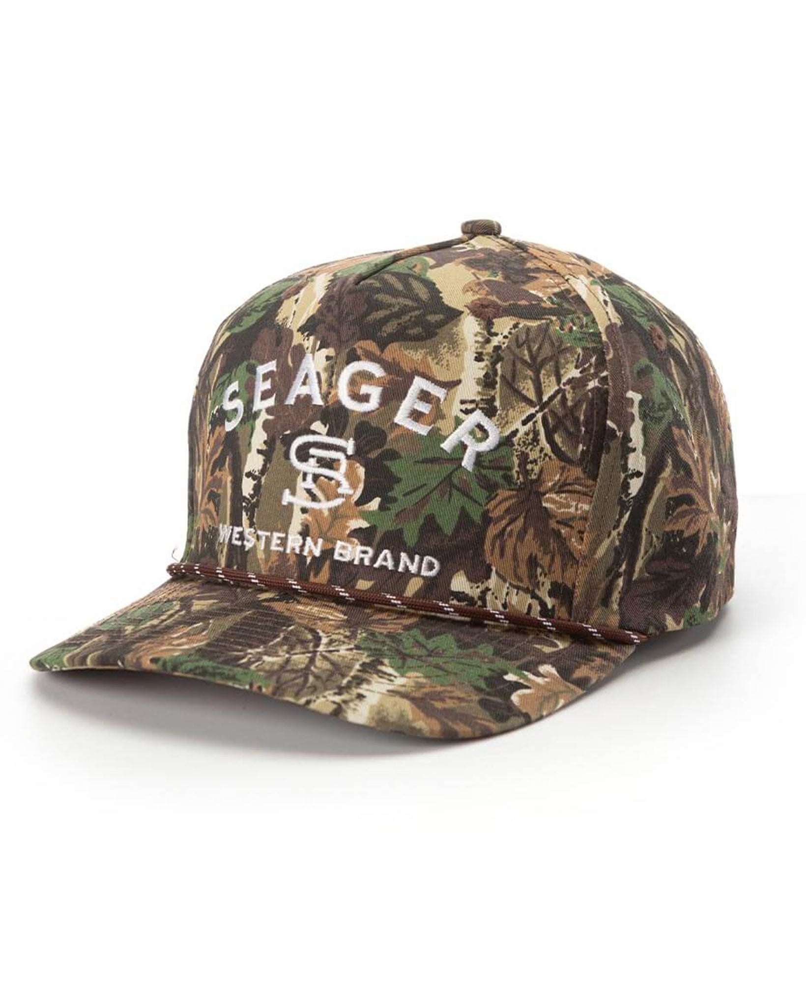 Branded Snapback Cap by Seager from Skip’s Western Outfitters | SEA-MHSP242BRANDCAMO-O/S-REAL-CAMO
