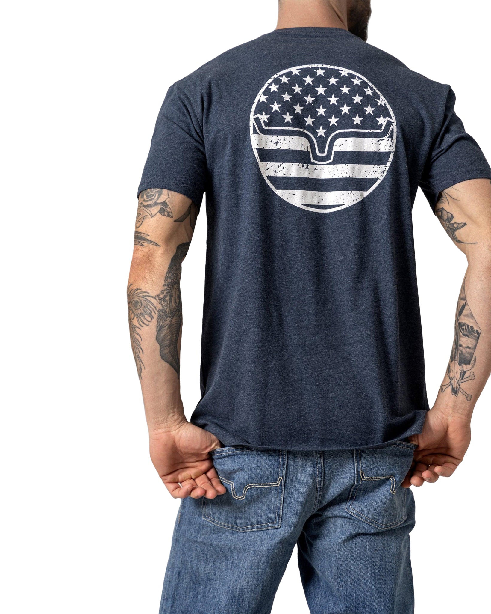 Kimes Ranch Men's American Bullseye T-Shirt in Midnight Navy at Skip's Western Outfitters